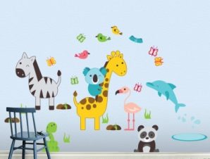 Διάφορα ζωάκια Παιδικά Αυτοκόλλητα τοίχου 126×75 cm (card size)
