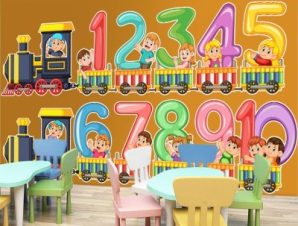 Μαθαίνω τους αριθμούς Παιδικά Αυτοκόλλητα τοίχου 70 x 36 εκ.