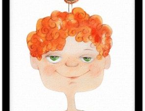 Αγόρι με πορτοκαλί μαλλιά Παιδικά Πίνακες σε καμβά 20 x 30 εκ.