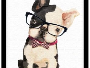 Σκυλάκι με γυαλιά Παιδικά Πίνακες σε καμβά 20 x 30 εκ.