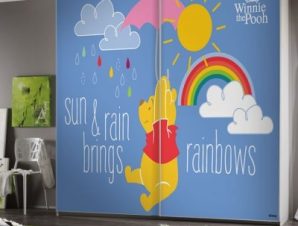 Sun & Rain, Winnie The Pooh Παιδικά Αυτοκόλλητα ντουλάπας 100 x 100 εκ.