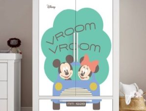 Vroom Vroom, Minnie & Mickey Mouse Παιδικά Αυτοκόλλητα ντουλάπας 100 x 100 εκ.