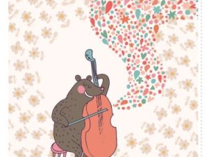 Αρκουδάκι με Βιολί, Παιδικά, Ρολοκουρτίνες, 100 x 100 εκ.